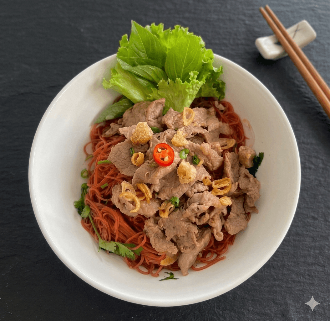 Bún gạo lứt trộn bò